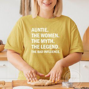 Unisex Auntie, The Myth, The Legend Funny Graphic Tshirt